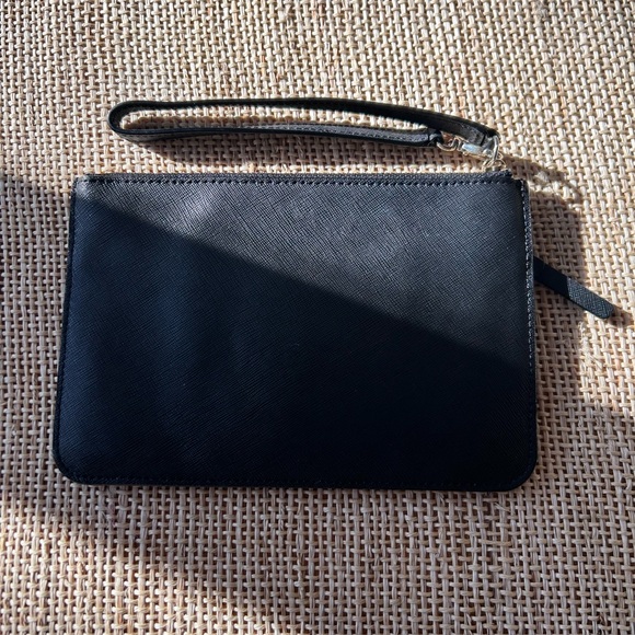 Kate Spade Black Leather Tinie Laurel Way Slim Profile Wristlet w/Outside Pocket - Picture 2 of 10